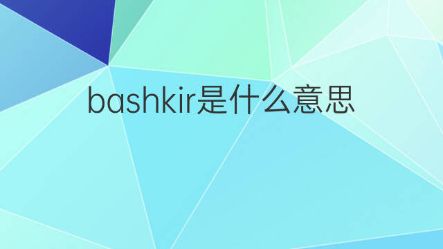 bashkir是什么意思 bashkir的中文翻译、读音、例句