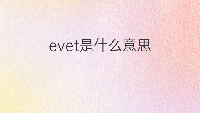 evet是什么意思 evet的中文翻译、读音、例句