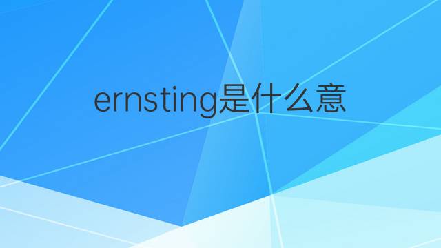 ernsting是什么意思 ernsting的中文翻译、读音、例句