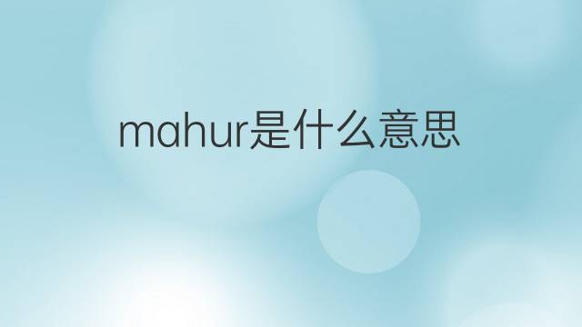 mahur是什么意思 mahur的中文翻译、读音、例句