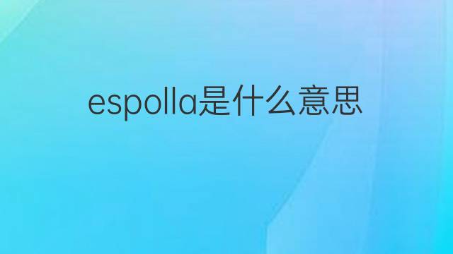 espolla是什么意思 espolla的中文翻译、读音、例句