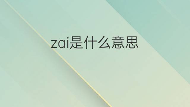 zai是什么意思 zai的中文翻译、读音、例句