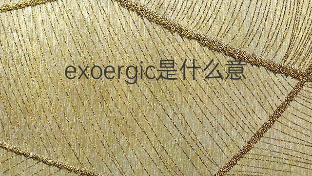 exoergic是什么意思 exoergic的中文翻译、读音、例句