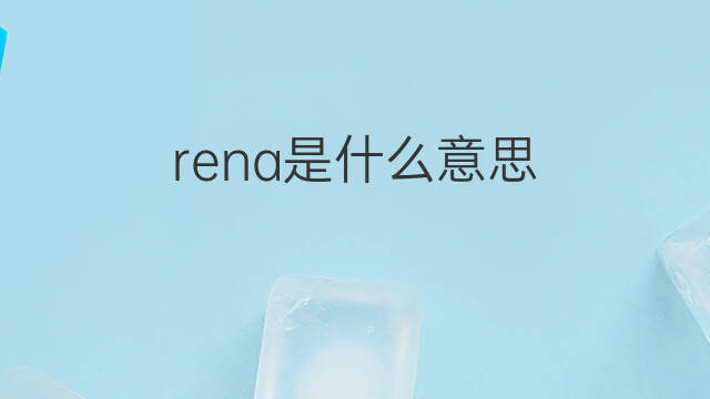 rena是什么意思 rena的中文翻译、读音、例句