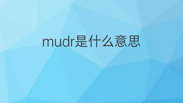 mudr是什么意思 mudr的中文翻译、读音、例句