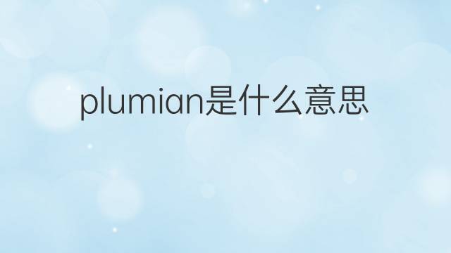 plumian是什么意思 plumian的中文翻译、读音、例句