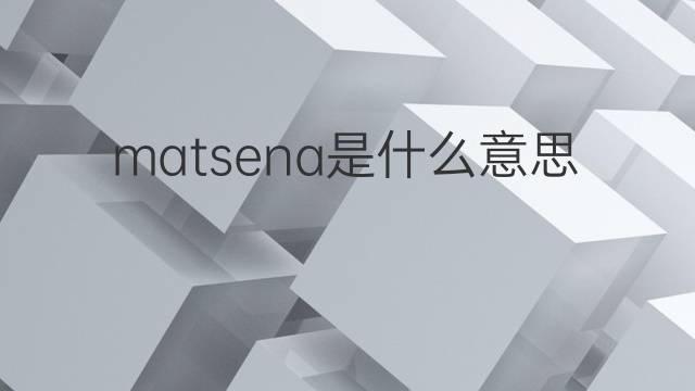 matsena是什么意思 matsena的中文翻译、读音、例句