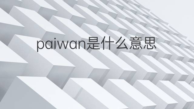 paiwan是什么意思 paiwan的中文翻译、读音、例句