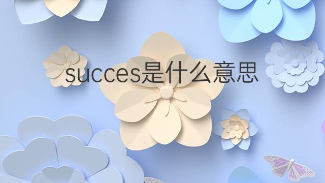 succes是什么意思 succes的中文翻译、读音、例句