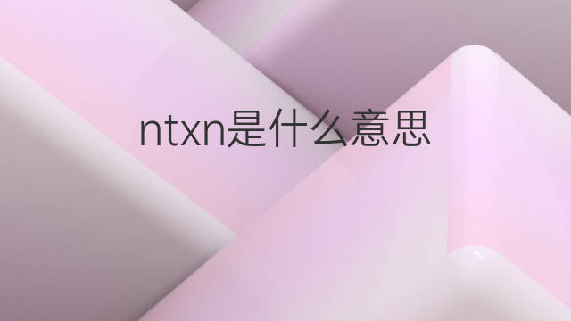 ntxn是什么意思 ntxn的中文翻译、读音、例句