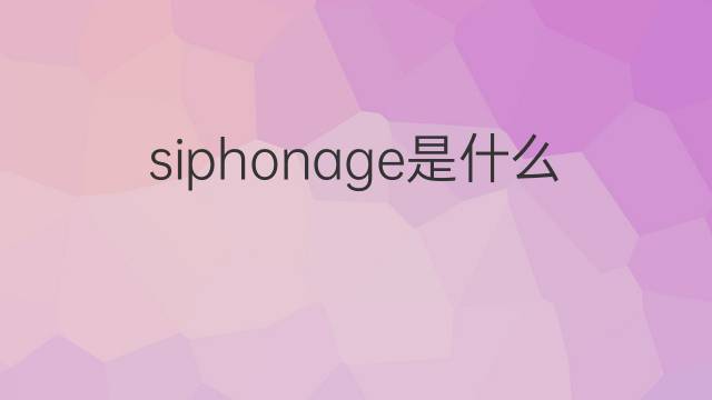 siphonage是什么意思 siphonage的中文翻译、读音、例句