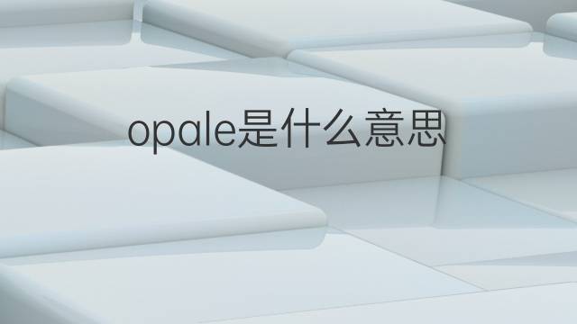 opale是什么意思 opale的中文翻译、读音、例句