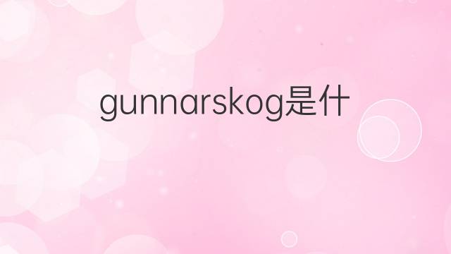 gunnarskog是什么意思 gunnarskog的中文翻译、读音、例句