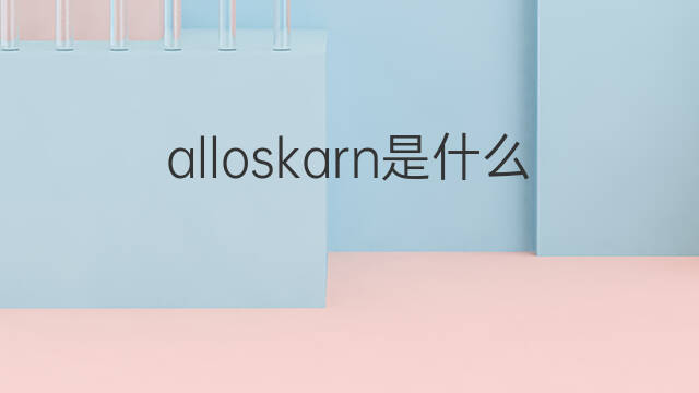 alloskarn是什么意思 alloskarn的中文翻译、读音、例句