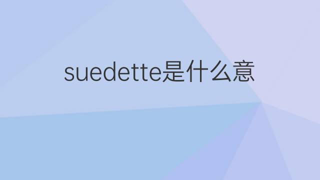 suedette是什么意思 suedette的中文翻译、读音、例句
