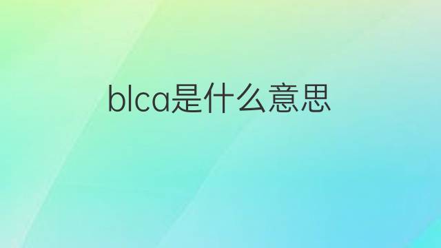 blca是什么意思 blca的中文翻译、读音、例句