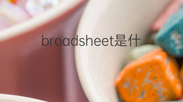broadsheet是什么意思 broadsheet的中文翻译、读音、例句