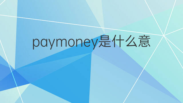 paymoney是什么意思 paymoney的中文翻译、读音、例句