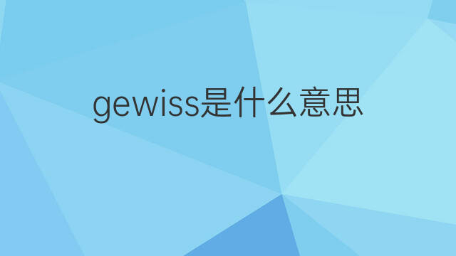 gewiss是什么意思 gewiss的中文翻译、读音、例句