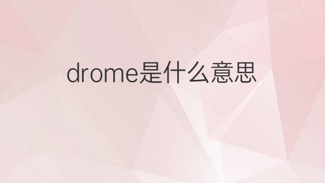 drome是什么意思 drome的中文翻译、读音、例句