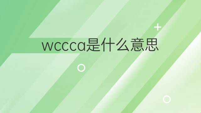 wccca是什么意思 wccca的中文翻译、读音、例句