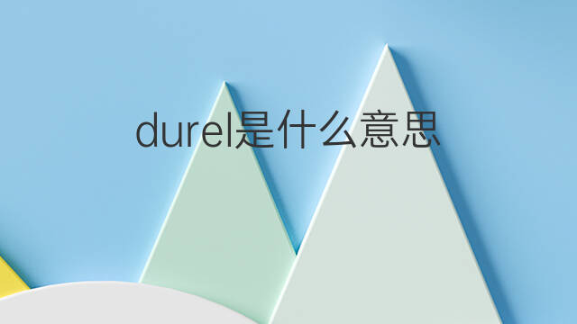 durel是什么意思 durel的中文翻译、读音、例句