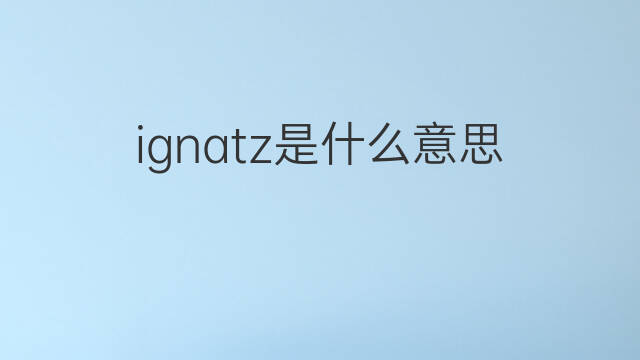 ignatz是什么意思 ignatz的中文翻译、读音、例句