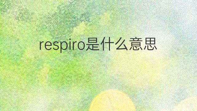 respiro是什么意思 respiro的中文翻译、读音、例句