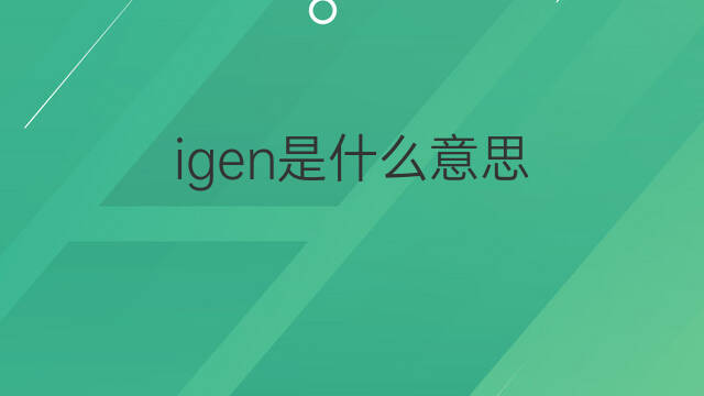igen是什么意思 igen的中文翻译、读音、例句