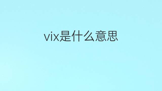 vix是什么意思 vix的中文翻译、读音、例句