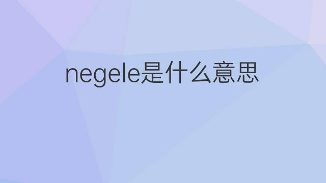 negele是什么意思 negele的中文翻译、读音、例句