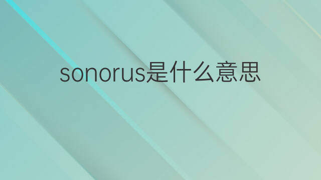 sonorus是什么意思 sonorus的中文翻译、读音、例句