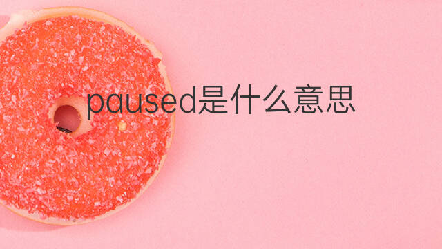 paused是什么意思 paused的中文翻译、读音、例句
