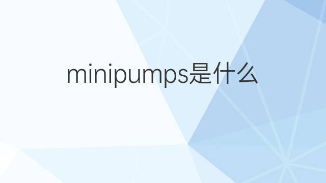 minipumps是什么意思 minipumps的中文翻译、读音、例句