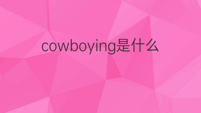 cowboying是什么意思 cowboying的中文翻译、读音、例句