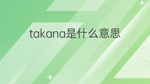 takana是什么意思 takana的中文翻译、读音、例句