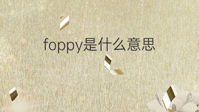 foppy是什么意思 foppy的中文翻译、读音、例句