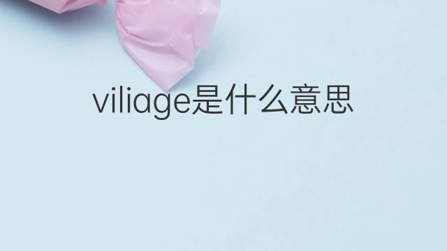 viliage是什么意思 viliage的中文翻译、读音、例句
