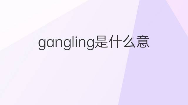 gangling是什么意思 gangling的中文翻译、读音、例句