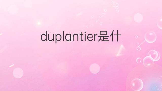 duplantier是什么意思 duplantier的中文翻译、读音、例句