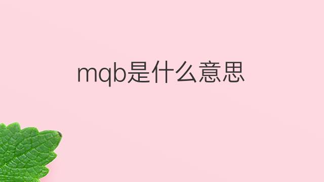 mqb是什么意思 mqb的中文翻译、读音、例句