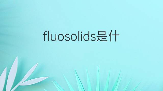 fluosolids是什么意思 fluosolids的中文翻译、读音、例句