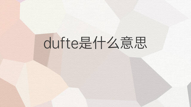 dufte是什么意思 dufte的中文翻译、读音、例句