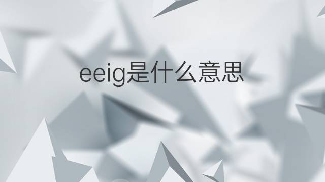 eeig是什么意思 eeig的中文翻译、读音、例句
