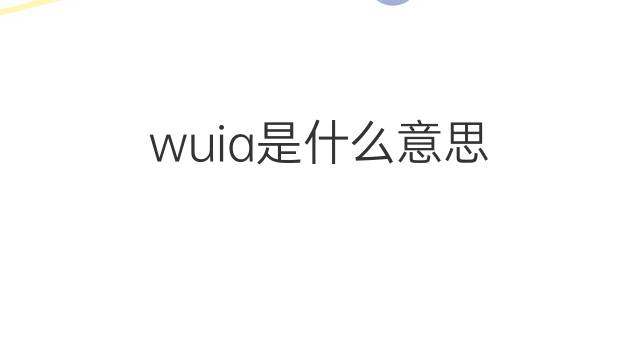 wuia是什么意思 wuia的中文翻译、读音、例句