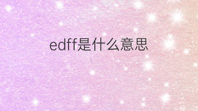 edff是什么意思 edff的中文翻译、读音、例句