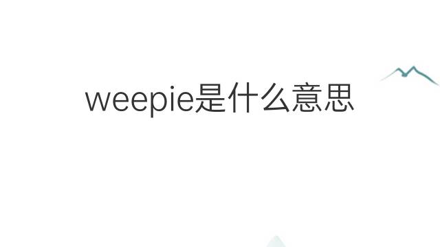 weepie是什么意思 weepie的中文翻译、读音、例句