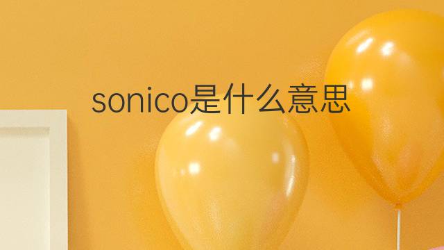 sonico是什么意思 sonico的中文翻译、读音、例句