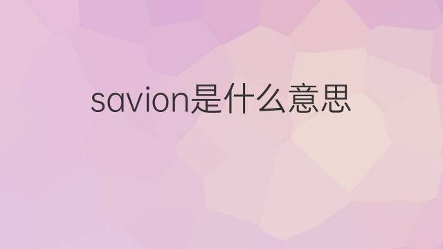 savion是什么意思 英文名savion的翻译、发音、来源