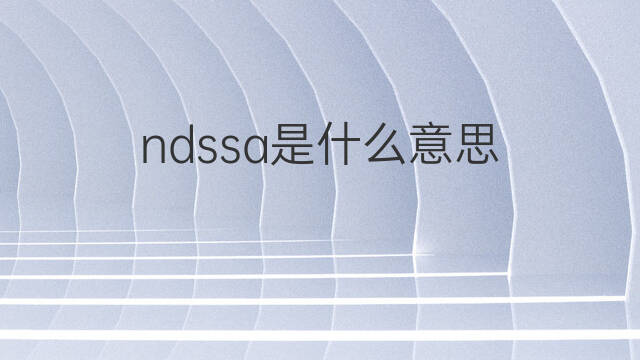 ndssa是什么意思 ndssa的中文翻译、读音、例句